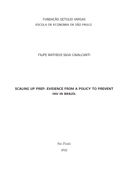 Capa de Scaling up PrEP: evidence from a policy to prevent HIV in Brazil